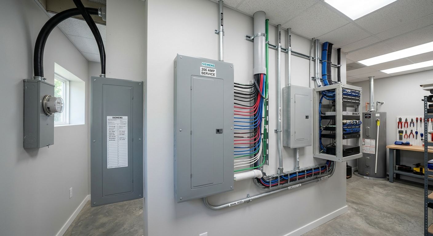 Certified electrician on a job in Dechene